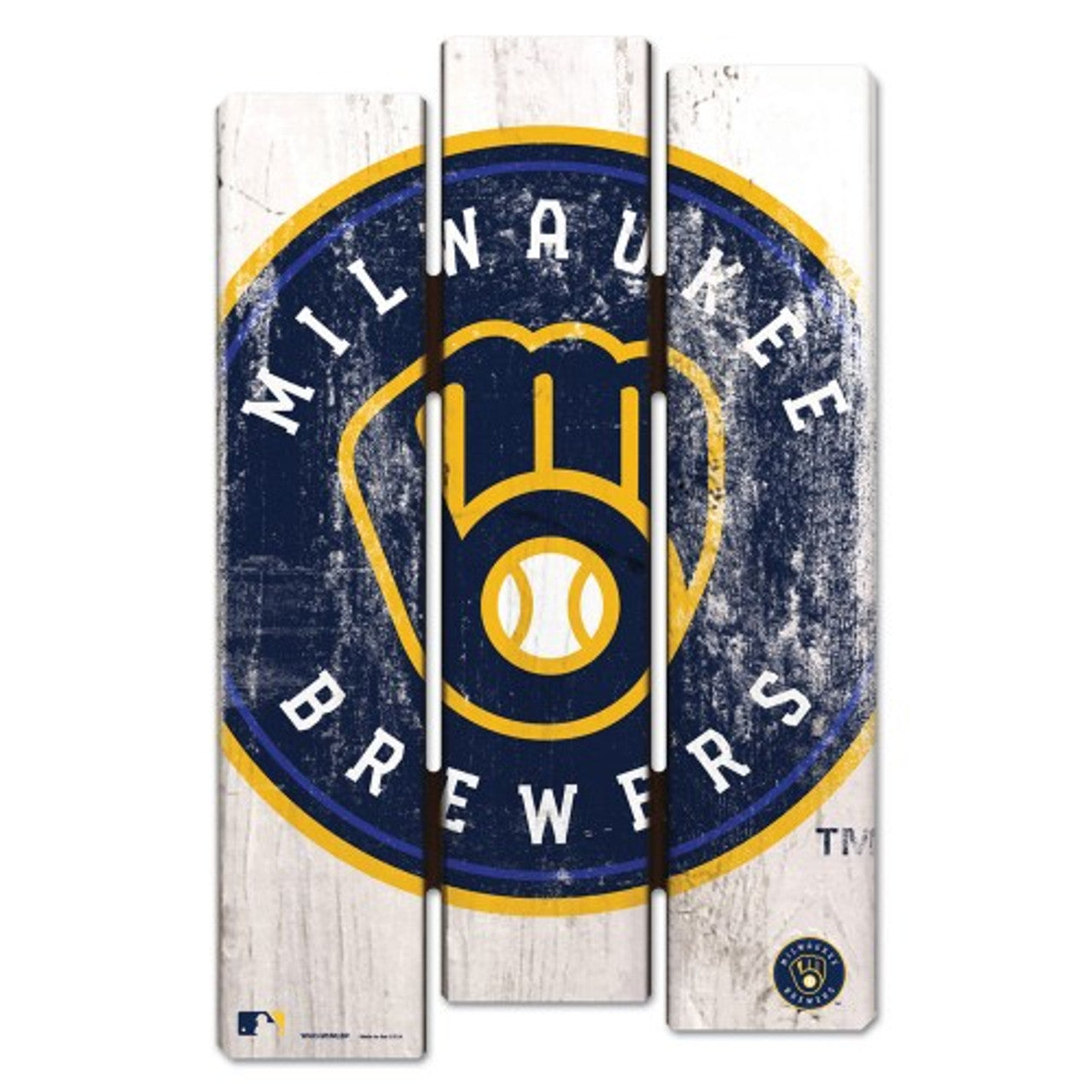 Milwaukee Brewers Sign 11x17 Wood Fence Style - Sports Collectibles, Sports Memorabilia, Sports Fan Shop, Sports Gifts