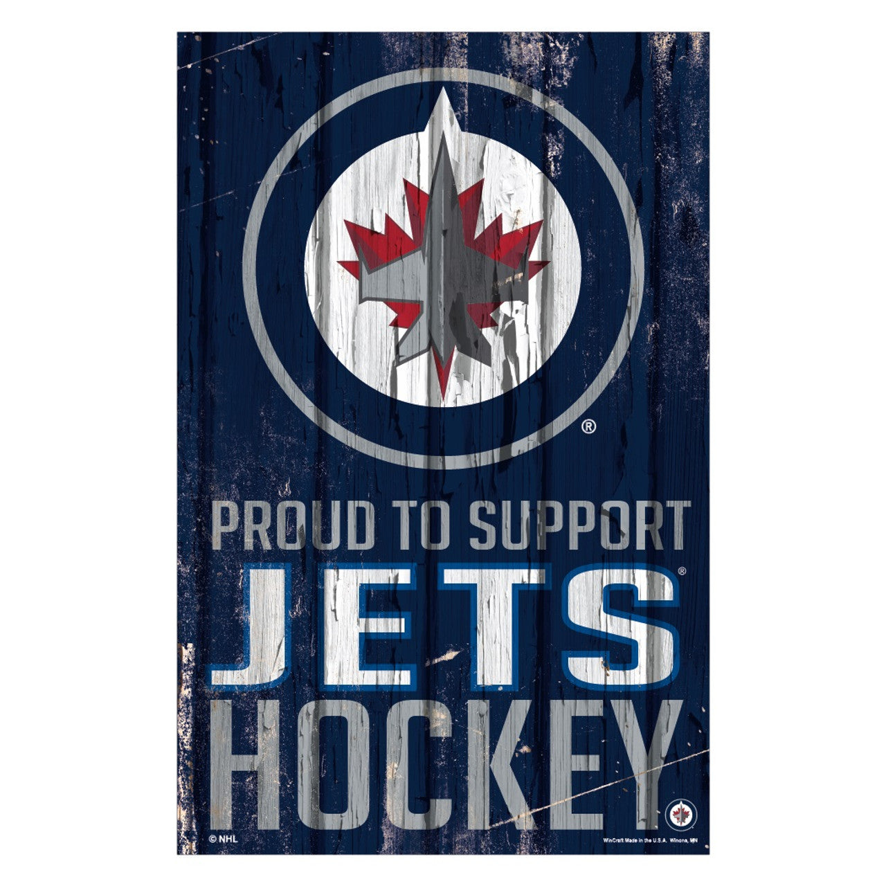 Winnipeg Jets Sign 11x17 Wood Proud to Support Design - Sports Collectibles, Sports Memorabilia, Sports Fan Shop, Sports Gifts