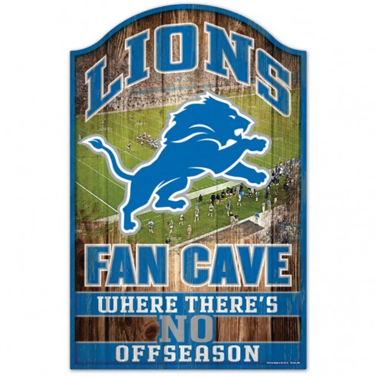 Detroit Lions Wood Sign - 11"x17" Fan Cave Design (CDG) - 757 Sports Collectibles