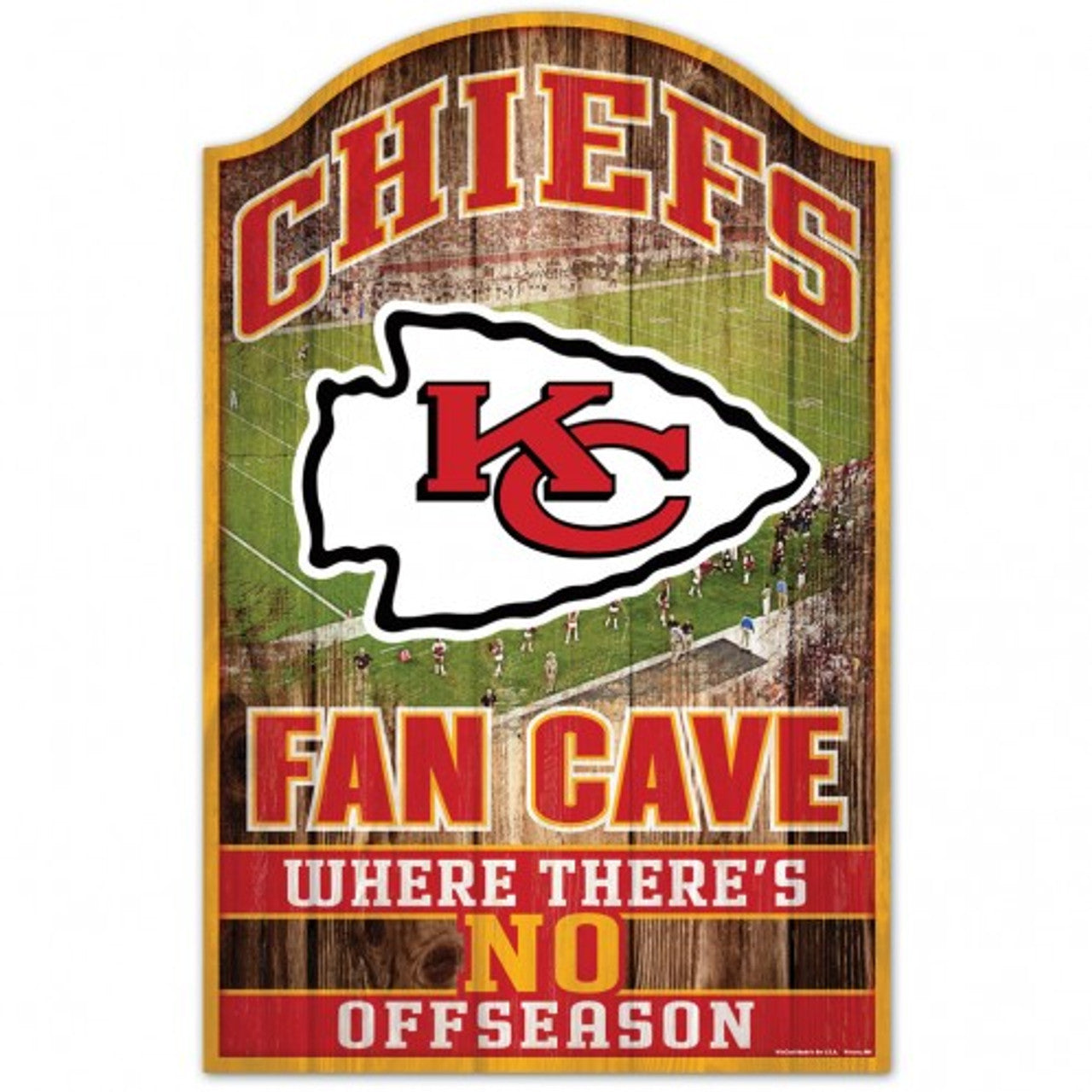 Kansas City Chiefs Sign 11x17 Wood Fan Cave Design - Sports Collectibles, Sports Memorabilia, Sports Fan Shop, Sports Gifts