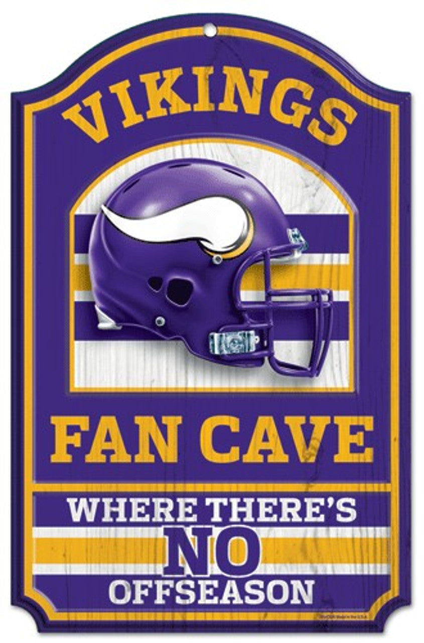 Minnesota Vikings Sign 11x17 Wood Fan Cave Design - Sports Collectibles, Sports Memorabilia, Sports Fan Shop, Sports Gifts