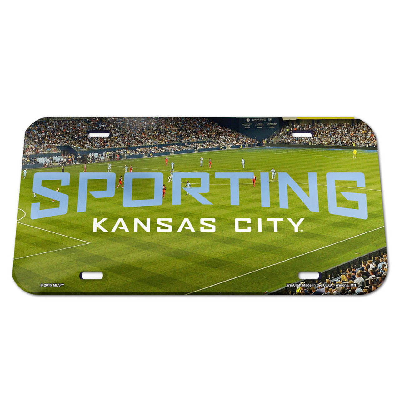 Sporting Kansas City License Plate Crystal Mirror Stadium Design - Sports Collectibles, Sports Memorabilia, Sports Fan Shop, Sports Gifts