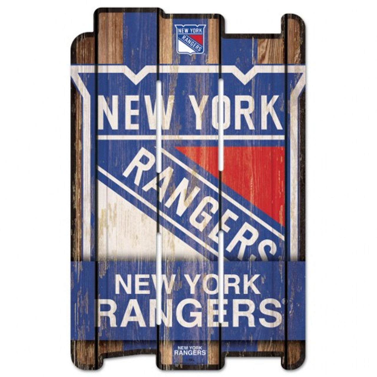 New York Rangers Sign 11x17 Wood Fence Style - Sports Collectibles, Sports Memorabilia, Sports Fan Shop, Sports Gifts