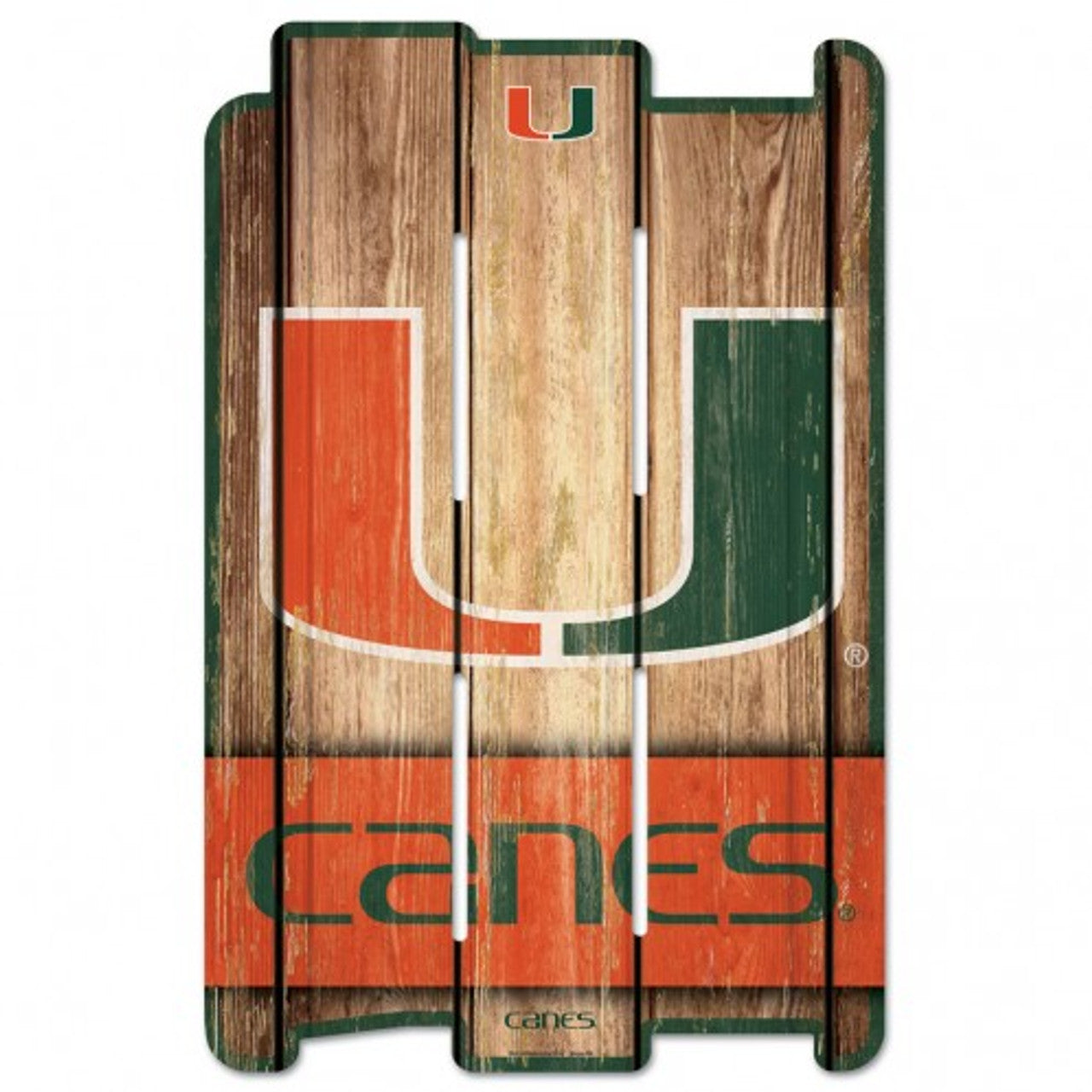 Miami Hurricanes Sign 11x17 Wood Fence Style - Sports Collectibles, Sports Memorabilia, Sports Fan Shop, Sports Gifts