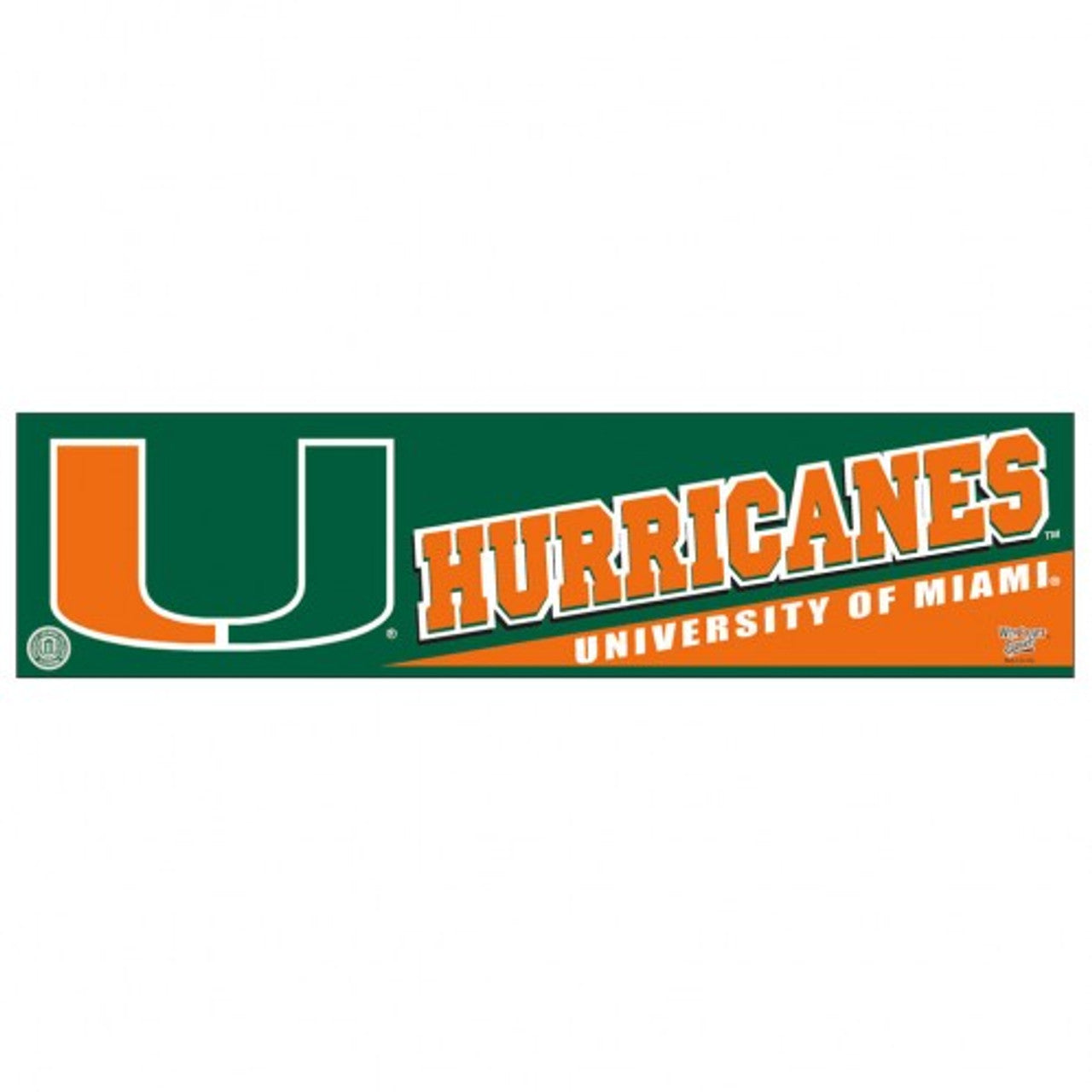 Miami Hurricanes Decal 3x12 Bumper Strip Style - Sports Collectibles, Sports Memorabilia, Sports Fan Shop, Sports Gifts