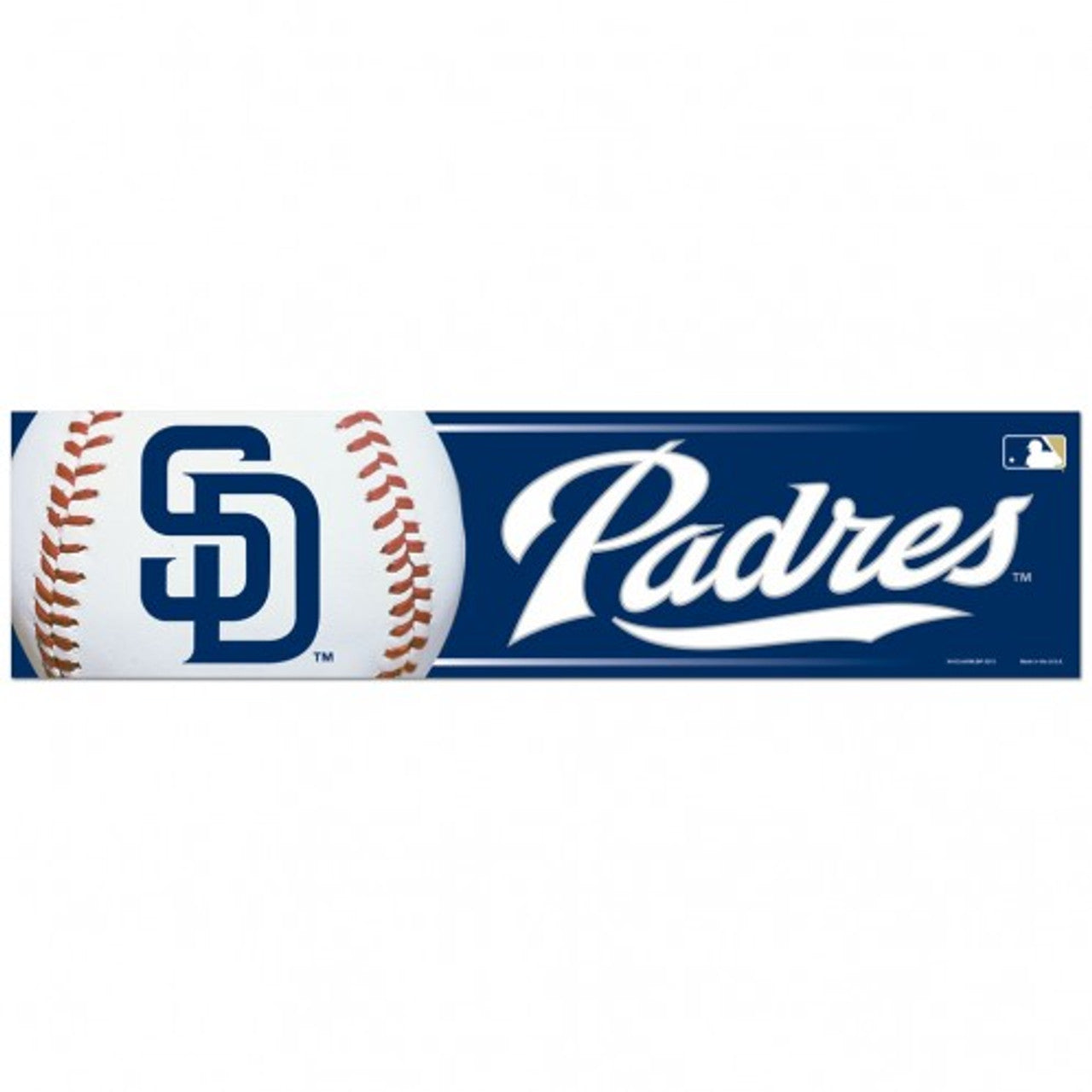 San Diego Padres Decal 3x12 Bumper Strip Style - Special Order - Sports Collectibles, Sports Memorabilia, Sports Fan Shop, Sports Gifts