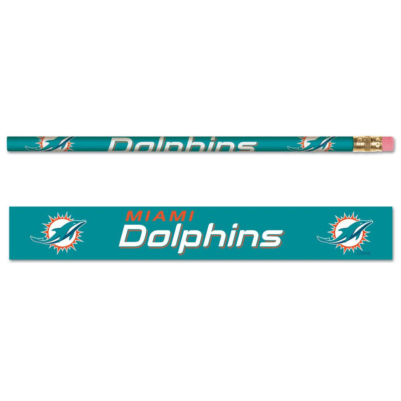 Miami Dolphins Pencil 6 Pack - Sports Collectibles, Sports Memorabilia, Sports Fan Shop, Sports Gifts