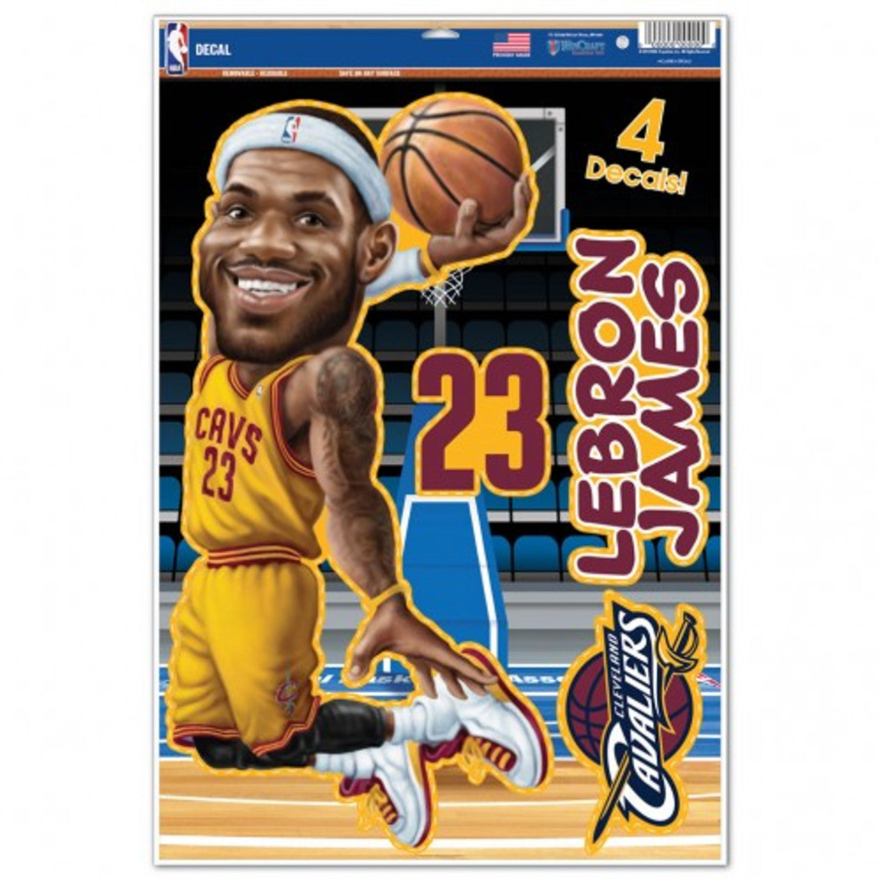 Cleveland Cavaliers Decal 11x17 Multi Use LeBron James Caricature Design CO - Sports Collectibles, Sports Memorabilia, Sports Fan Shop, Sports Gifts