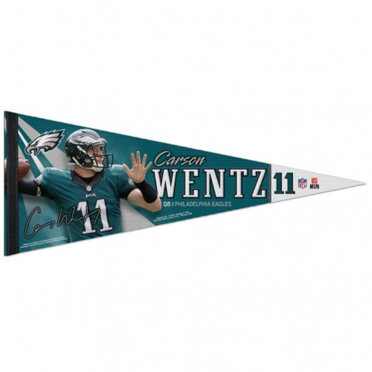 Philadelphia Eagles Pennant 12x30 Premium Style Carson Wentz Design - Special Order - Sports Collectibles, Sports Memorabilia, Sports Fan Shop, Sports Gifts