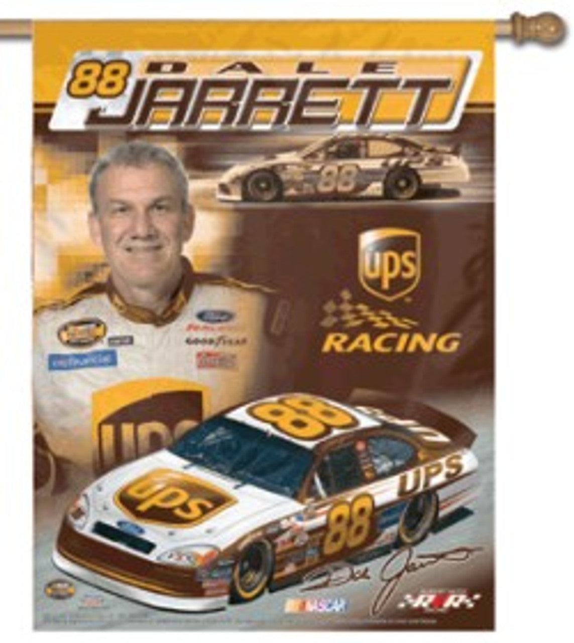 Dale Jarrett Banner 27x37 Vertical - Sports Collectibles, Sports Memorabilia, Sports Fan Shop, Sports Gifts