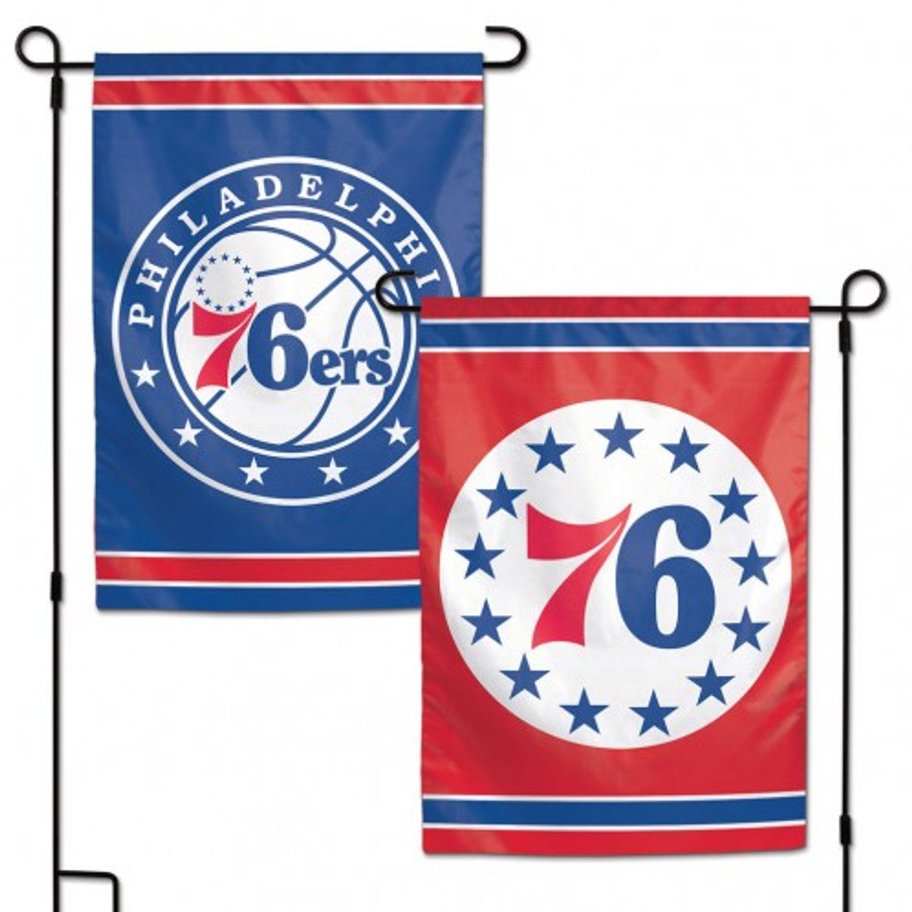 Philadelphia 76ers Flag 12x18 Garden Style 2 Sided - Special Order - Sports Collectibles, Sports Memorabilia, Sports Fan Shop, Sports Gifts