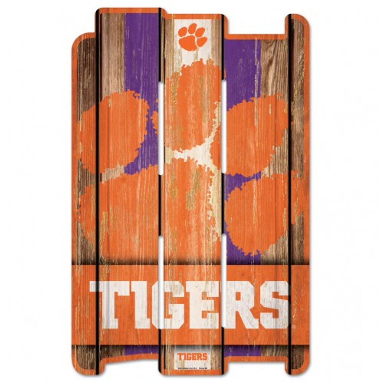 Clemson Tigers Sign 11x17 Wood Fence Style - Sports Collectibles, Sports Memorabilia, Sports Fan Shop, Sports Gifts
