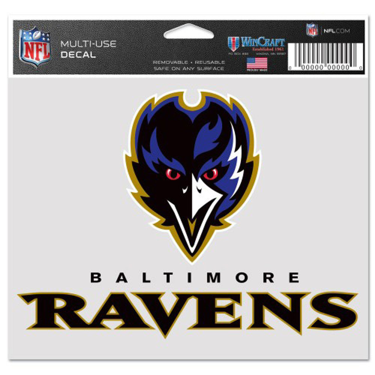 Baltimore Ravens Decal 5x6 Ultra Color Raven - Special Order - Sports Collectibles, Sports Memorabilia, Sports Fan Shop, Sports Gifts