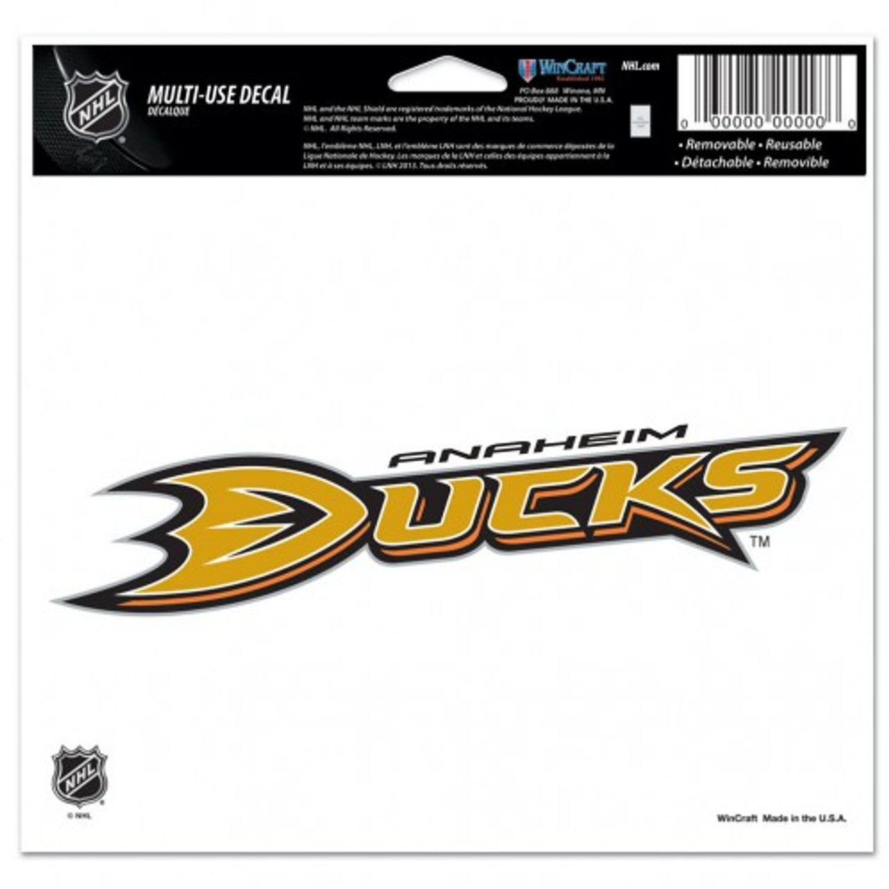 Anaheim Ducks Decal 5x6 Ultra Color - Sports Collectibles, Sports Memorabilia, Sports Fan Shop, Sports Gifts