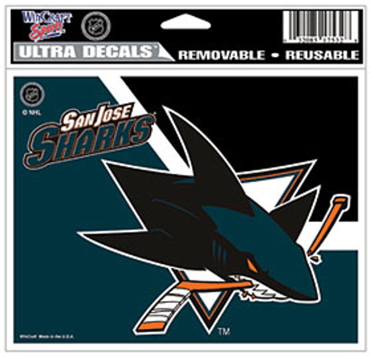 San Jose Sharks Decal 5x6 Multi Use Color - Sports Collectibles, Sports Memorabilia, Sports Fan Shop, Sports Gifts