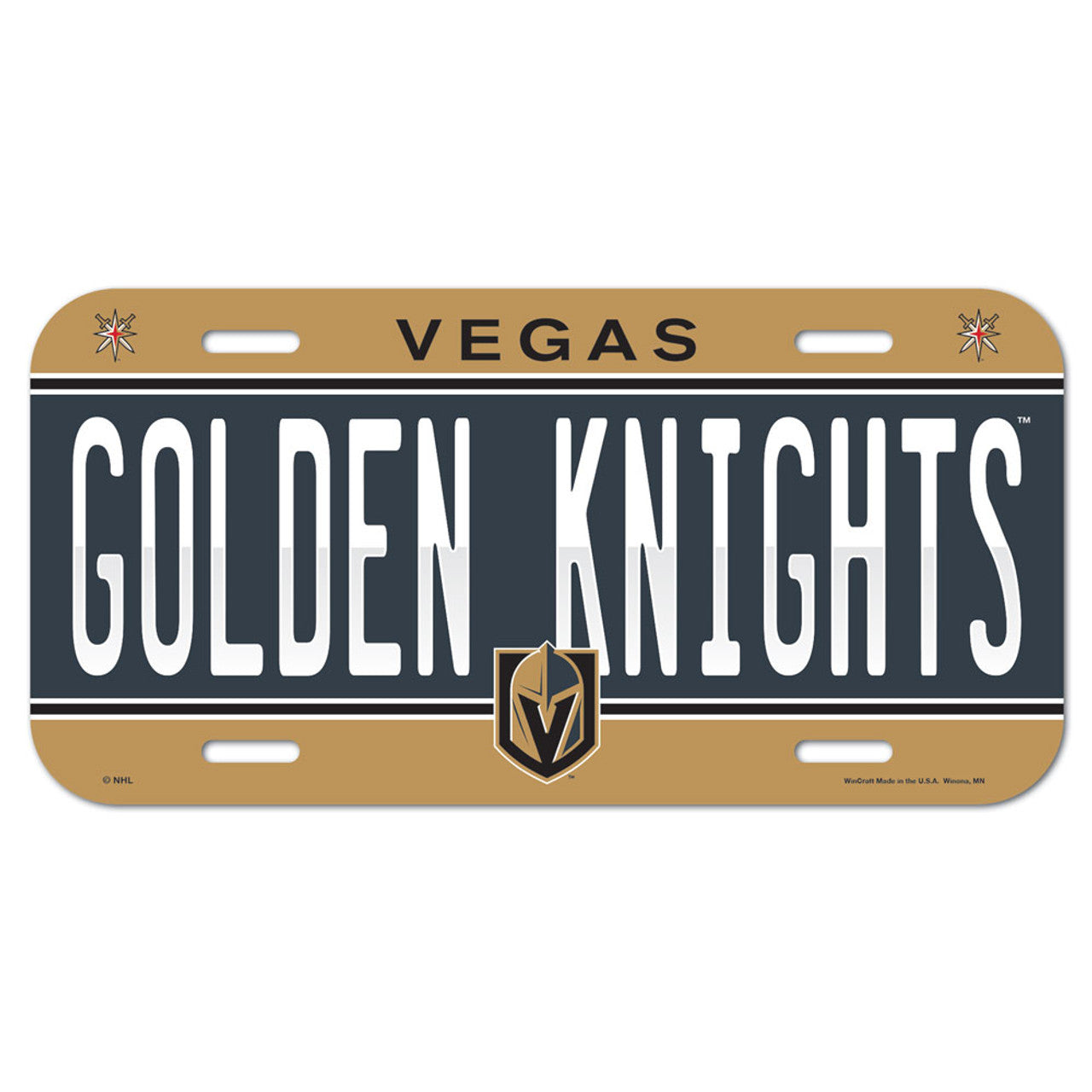 Vegas Golden Knights License Plate Plastic - Sports Collectibles, Sports Memorabilia, Sports Fan Shop, Sports Gifts