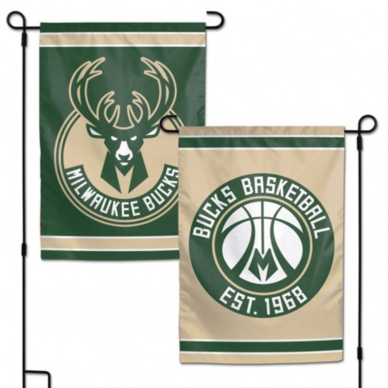 Milwaukee Bucks Flag 12x18 Garden Style 2 Sided - Sports Collectibles, Sports Memorabilia, Sports Fan Shop, Sports Gifts