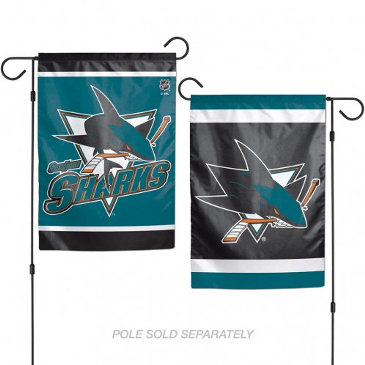 San Jose Sharks Flag 12x18 Garden Style 2 Sided - Special Order - Sports Collectibles, Sports Memorabilia, Sports Fan Shop, Sports Gifts