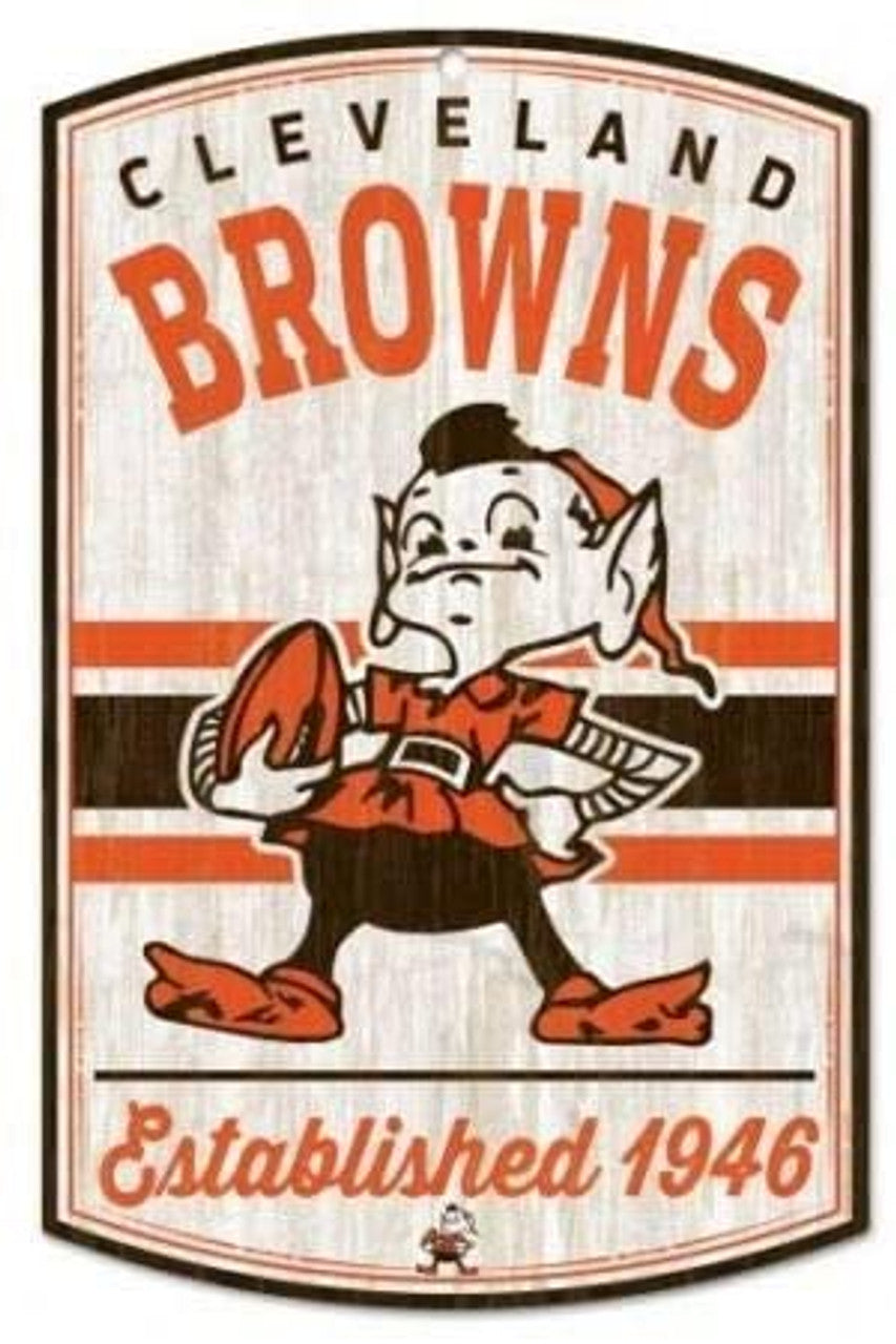 Cleveland Browns Sign 11x17 Wood Classic Logo Retro - Sports Collectibles, Sports Memorabilia, Sports Fan Shop, Sports Gifts