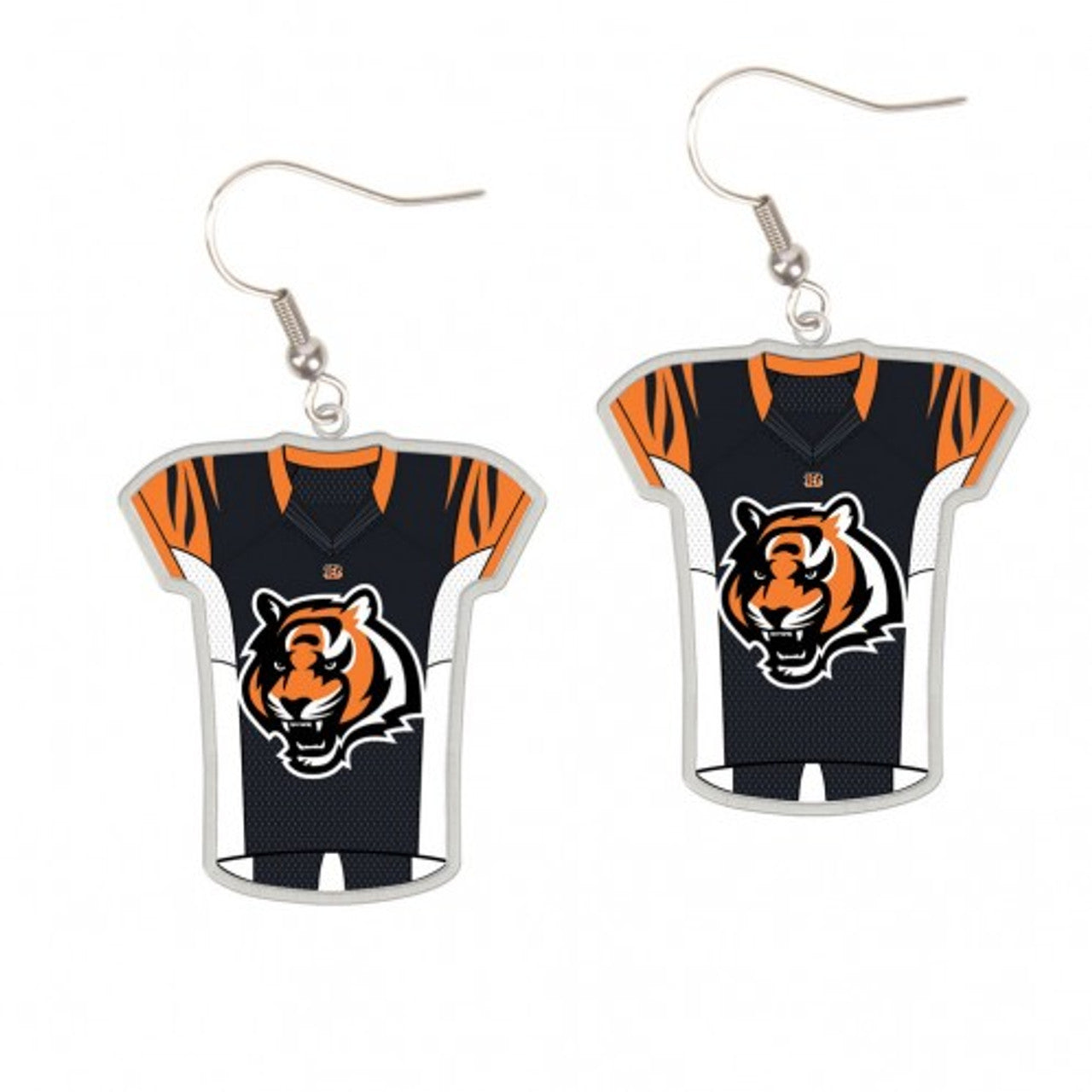 Cincinnati Bengals Earrings Jersey Style - Special Order - Sports Collectibles, Sports Memorabilia, Sports Fan Shop, Sports Gifts