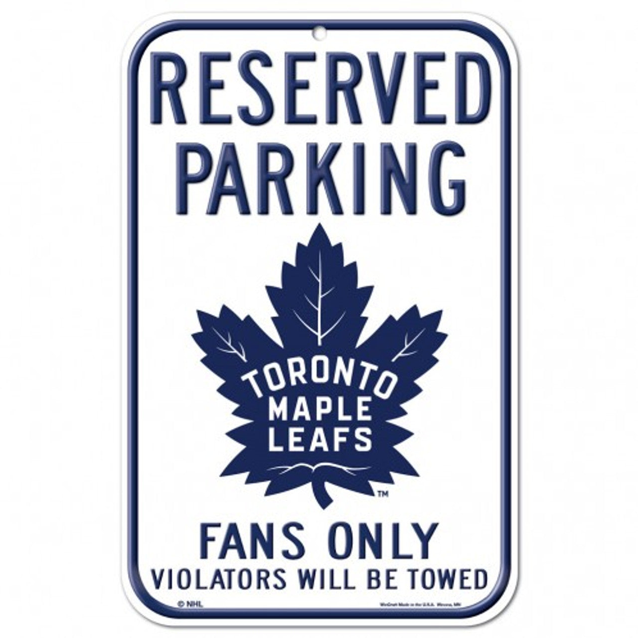 Toronto Maple Leafs Sign 11x17 Plastic Reserved Parking Style - Sports Collectibles, Sports Memorabilia, Sports Fan Shop, Sports Gifts
