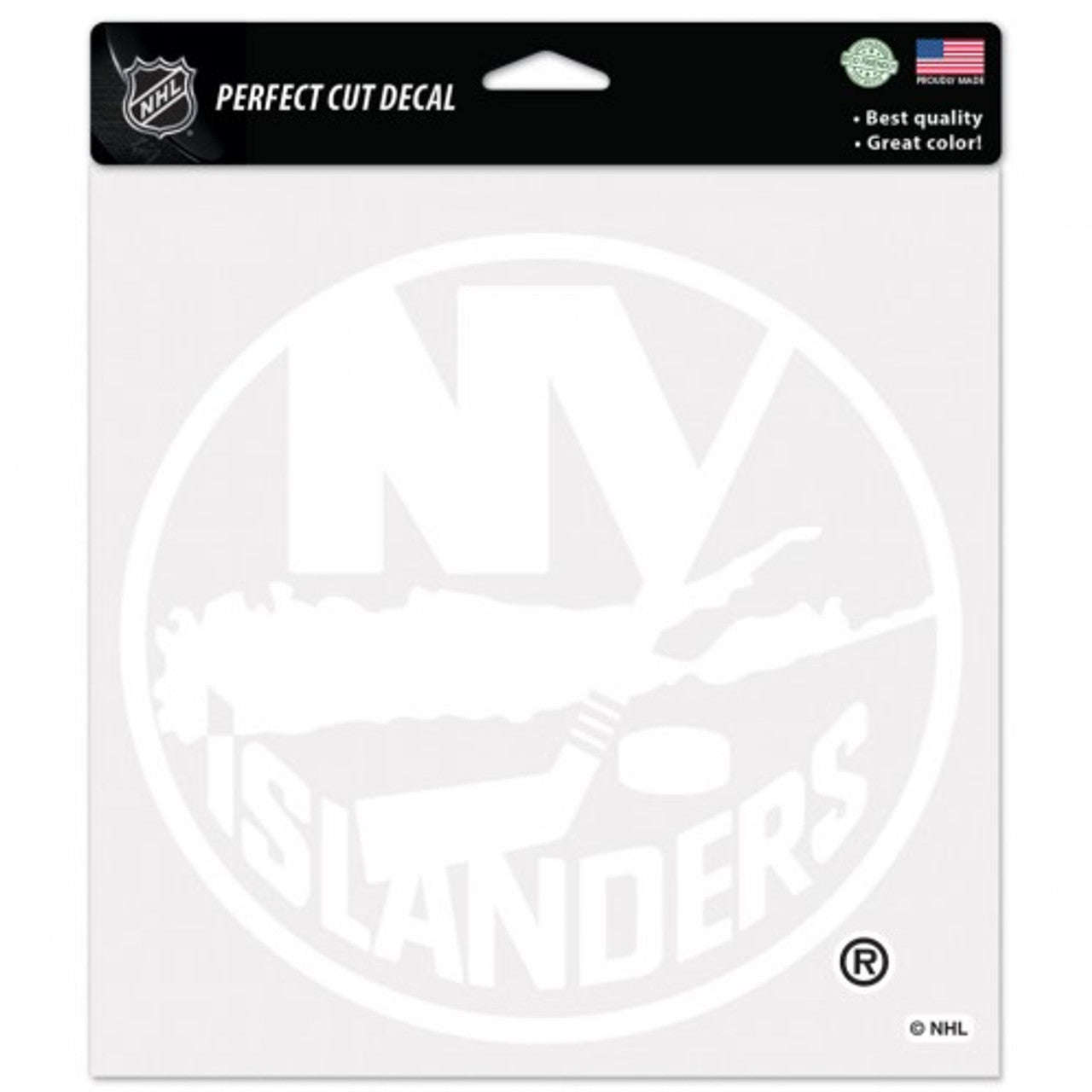 New York Islanders Decal 8x8 Perfect Cut White - Special Order - Sports Collectibles, Sports Memorabilia, Sports Fan Shop, Sports Gifts