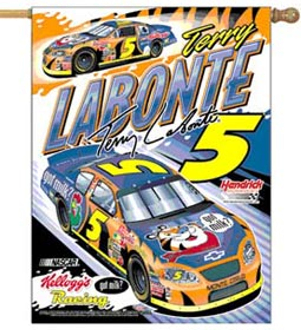Terry Labonte Banner 27x37 Vertical - Sports Collectibles, Sports Memorabilia, Sports Fan Shop, Sports Gifts