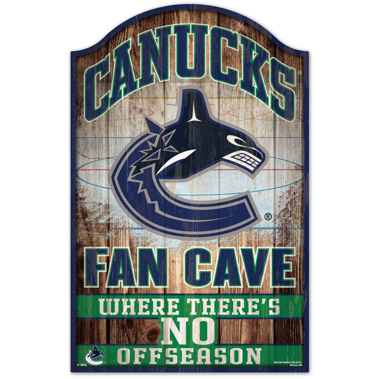 Vancouver Canucks Sign 11x17 Wood Fan Cave Design - Special Order - Sports Collectibles, Sports Memorabilia, Sports Fan Shop, Sports Gifts