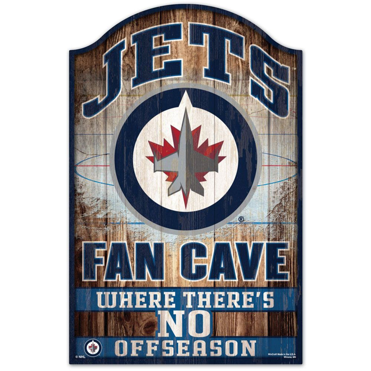 Winnipeg Jets Sign 11x17 Wood Fan Cave Design - Special Order - Sports Collectibles, Sports Memorabilia, Sports Fan Shop, Sports Gifts