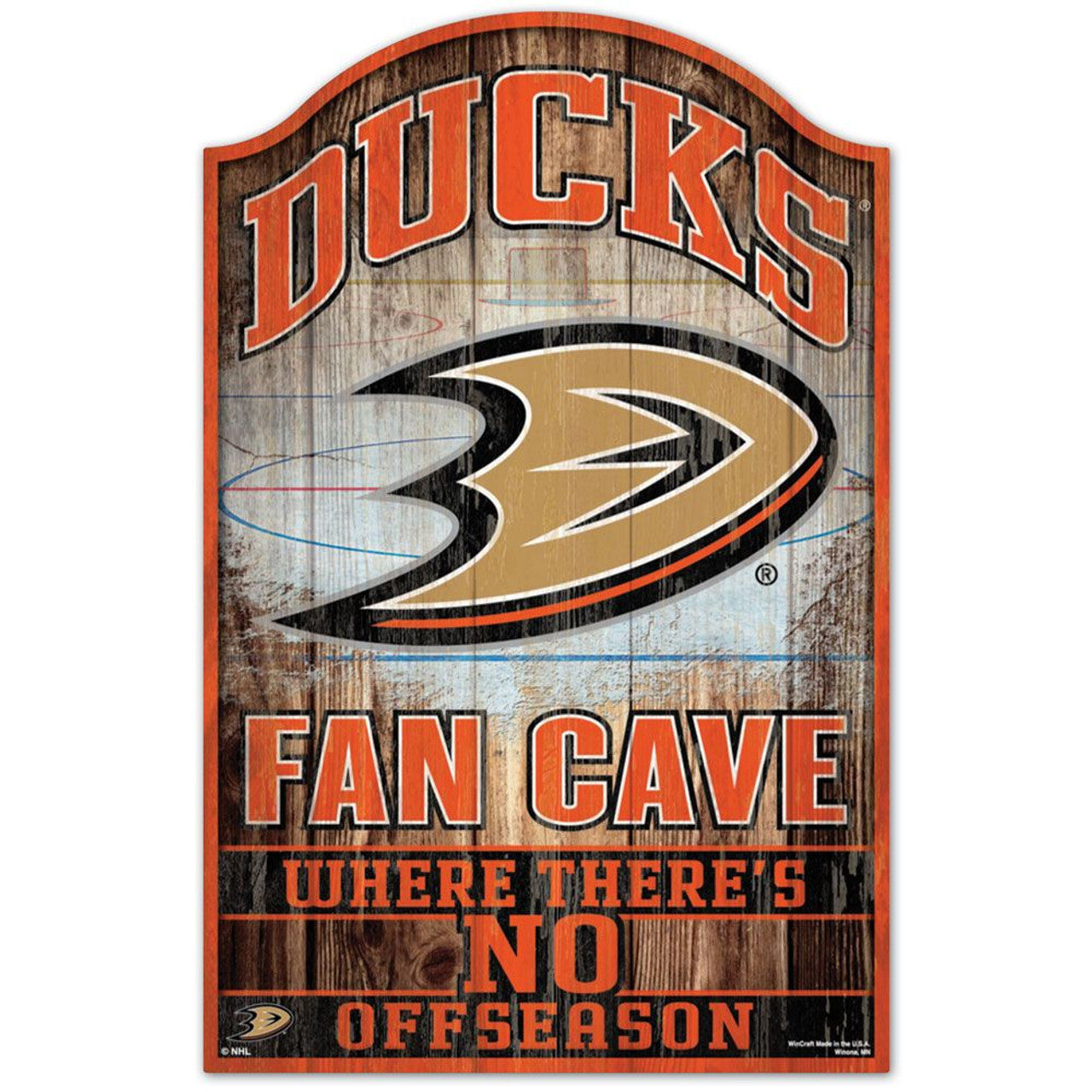 Anaheim Ducks Sign 11x17 Wood Fan Cave Design - Special Order - Sports Collectibles, Sports Memorabilia, Sports Fan Shop, Sports Gifts