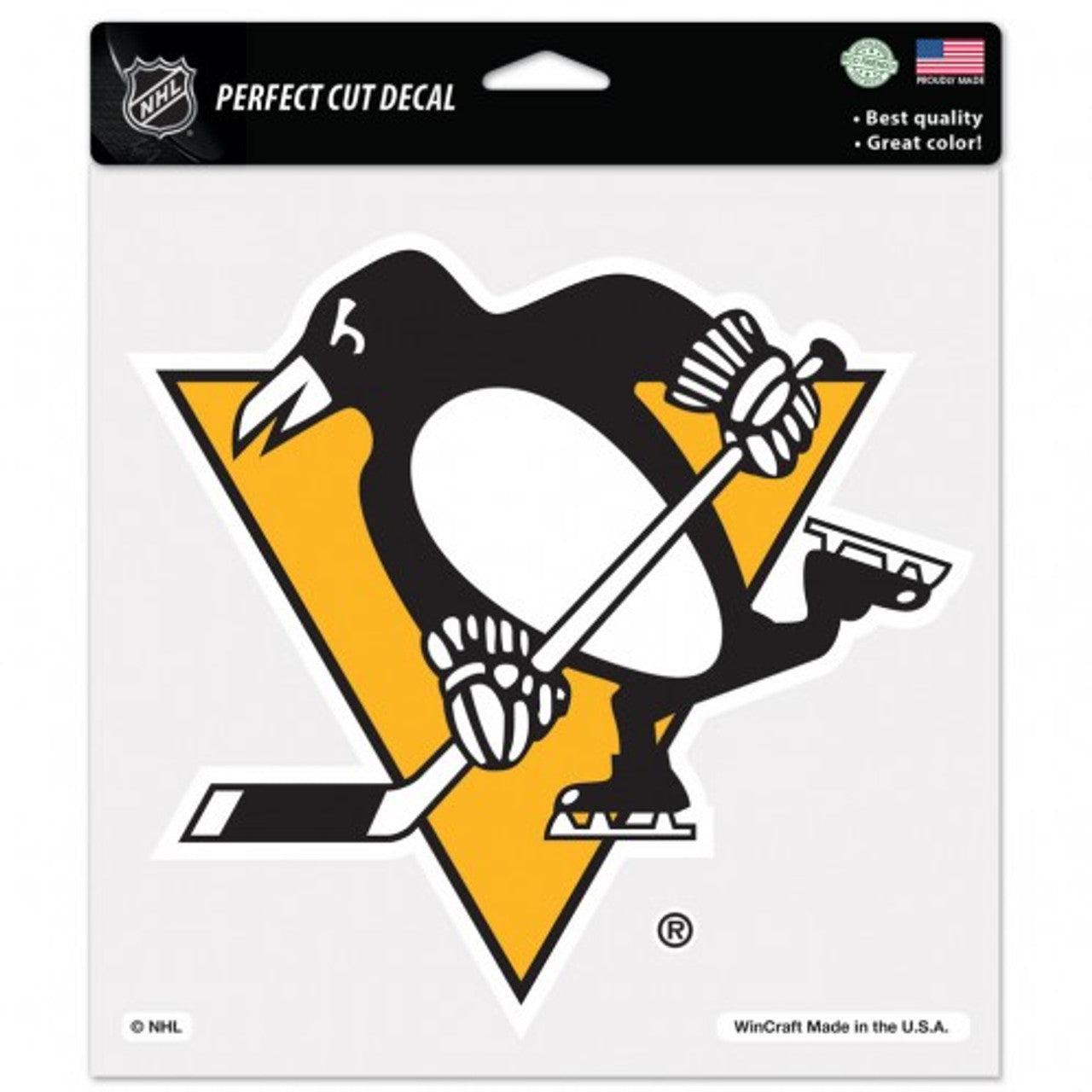 Pittsburgh Penguins Decal 8x8 Perfect Cut Color Alternate Design - Sports Collectibles, Sports Memorabilia, Sports Fan Shop, Sports Gifts