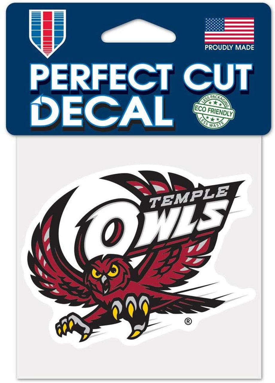 Temple Owls Decal 4x4 Perfect Cut Color - Sports Collectibles, Sports Memorabilia, Sports Fan Shop, Sports Gifts