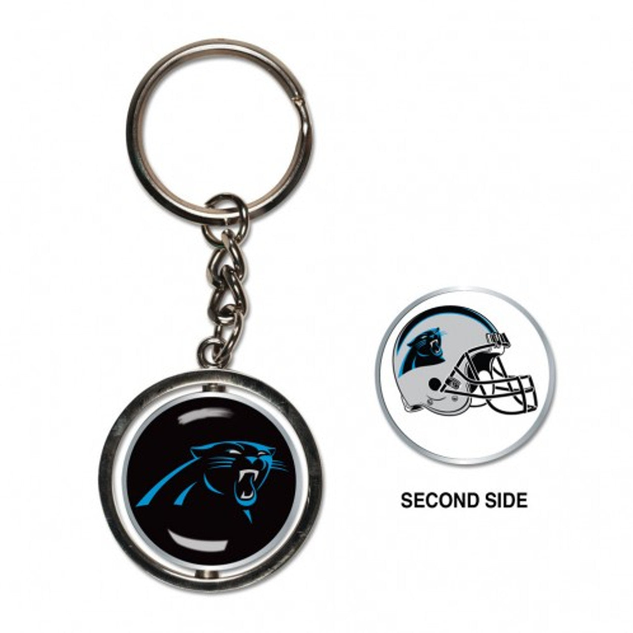 Carolina Panthers Key Ring Spinner Style - Special Order - Sports Collectibles, Sports Memorabilia, Sports Fan Shop, Sports Gifts