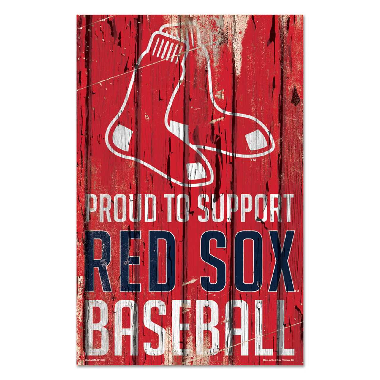 Boston Red Sox Sign 11x17 Wood Proud to Support Design - Sports Collectibles, Sports Memorabilia, Sports Fan Shop, Sports Gifts