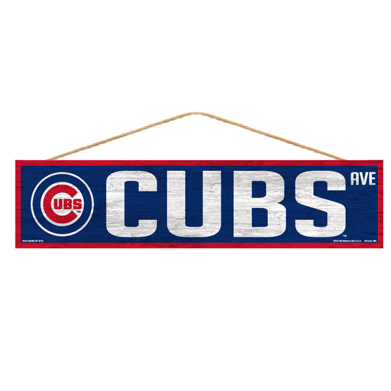 Chicago Cubs Sign 4x17 Wood Avenue Design - Sports Collectibles, Sports Memorabilia, Sports Fan Shop, Sports Gifts