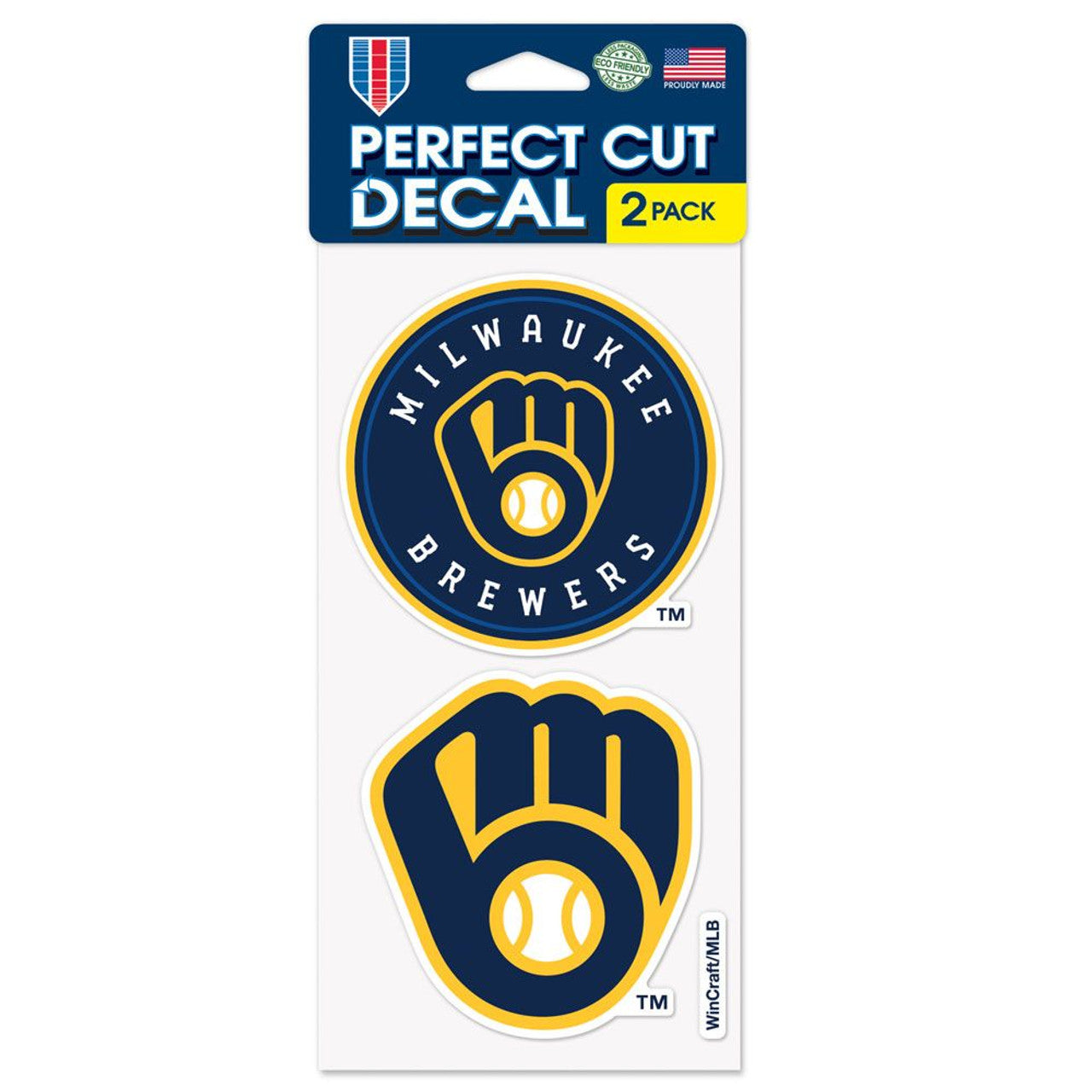 Milwaukee Brewers Decal 4x4 Perfect Cut Set of 2 - Sports Collectibles, Sports Memorabilia, Sports Fan Shop, Sports Gifts