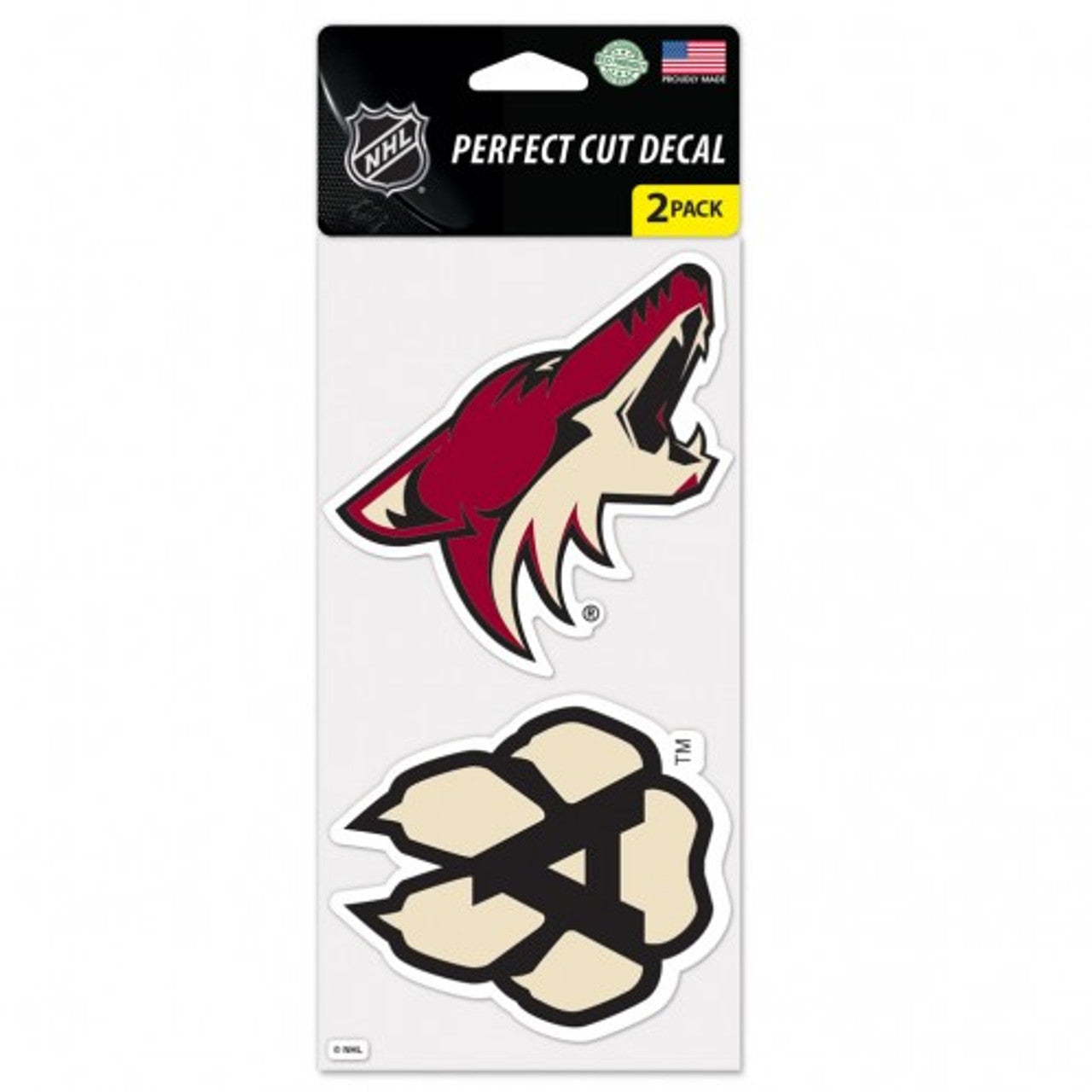 Arizona Coyotes Decal 4x4 Perfect Cut Set of 2 - Sports Collectibles, Sports Memorabilia, Sports Fan Shop, Sports Gifts