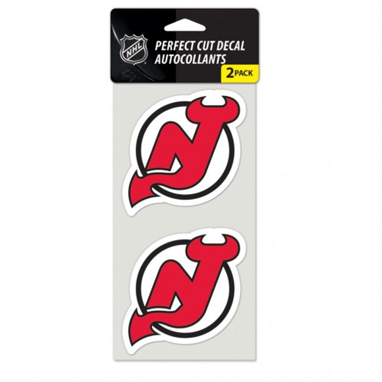 New Jersey Devils Decal 4x4 Perfect Cut Set of 2 - Sports Collectibles, Sports Memorabilia, Sports Fan Shop, Sports Gifts