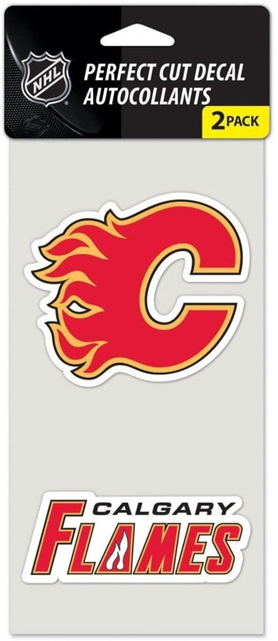 Calgary Flames Set of 2 Die Cut Decals - Special Order - Sports Collectibles, Sports Memorabilia, Sports Fan Shop, Sports Gifts
