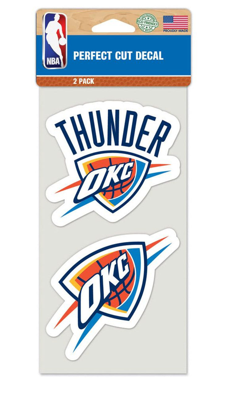 Oklahoma City Thunder Set of 2 Die Cut Decals - Special Order - Sports Collectibles, Sports Memorabilia, Sports Fan Shop, Sports Gifts