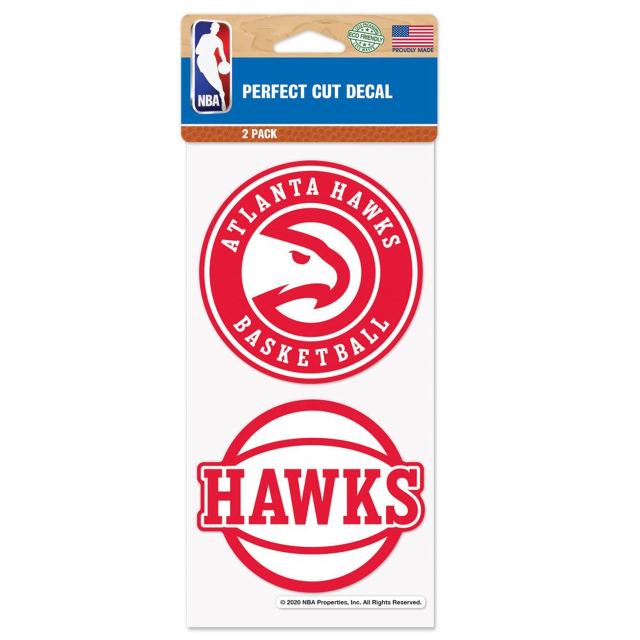 Atlanta Hawks Decal 4x4 Perfect Cut Set of 2 - Sports Collectibles, Sports Memorabilia, Sports Fan Shop, Sports Gifts