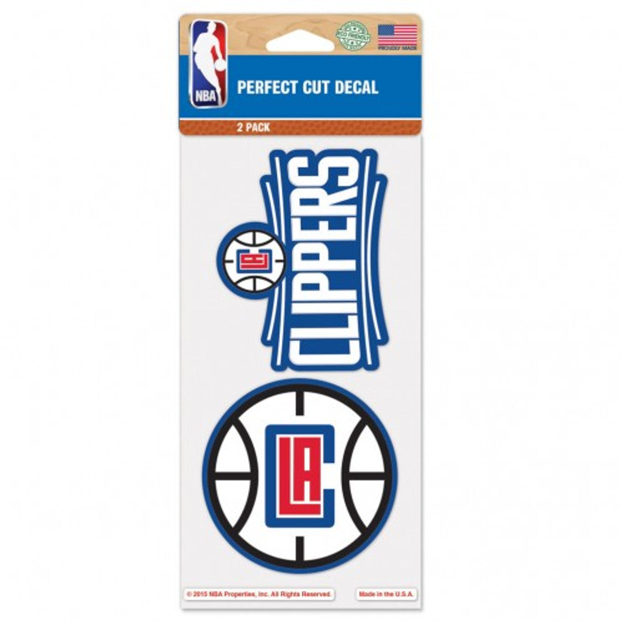 Los Angeles Clippers Decal 4x4 Perfect Cut Set of 2 - Sports Collectibles, Sports Memorabilia, Sports Fan Shop, Sports Gifts