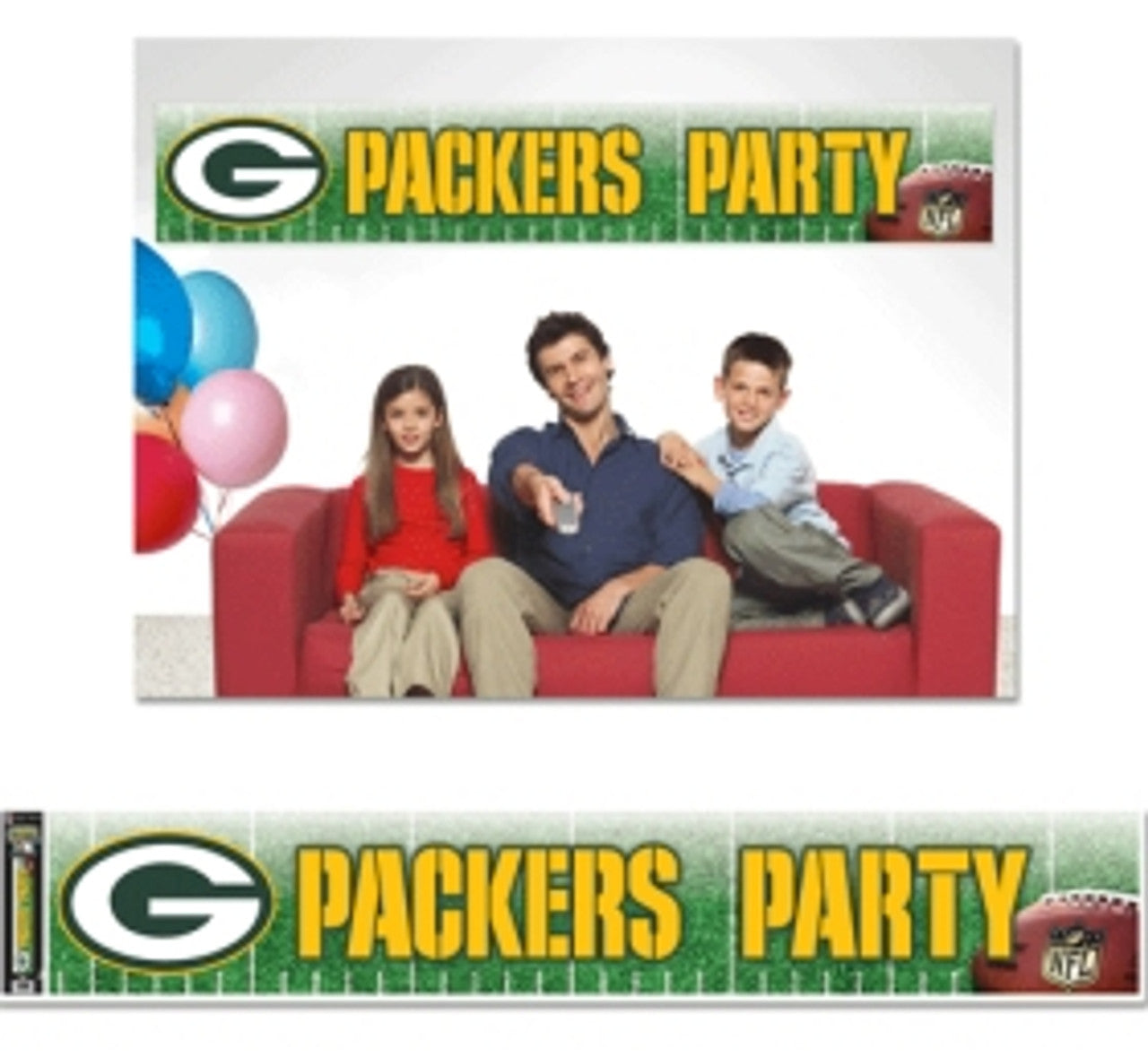 Green Bay Packers Banner 12x65 Party Style CO - Sports Collectibles, Sports Memorabilia, Sports Fan Shop, Sports Gifts