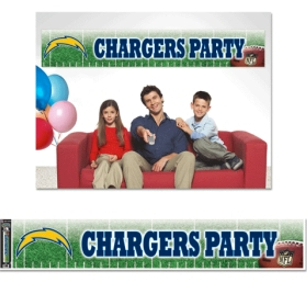 Los Angeles Chargers Banner 12x65 Party Style CO - Sports Collectibles, Sports Memorabilia, Sports Fan Shop, Sports Gifts