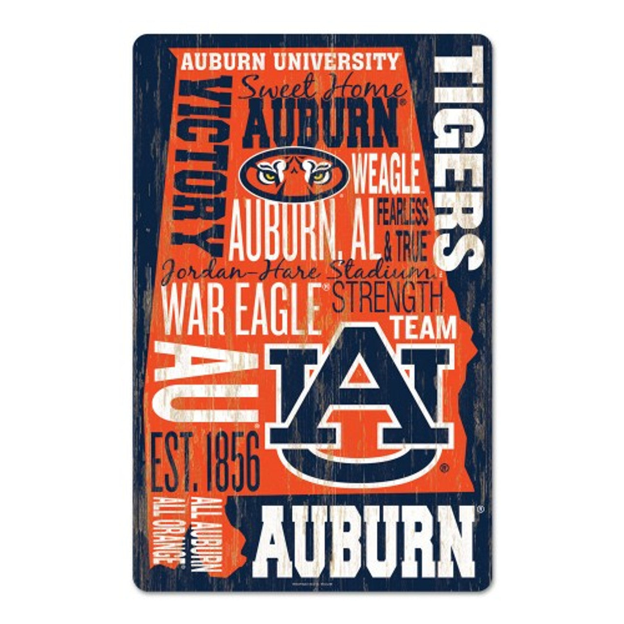 Auburn Tigers Sign 11x17 Wood Wordage Design - Sports Collectibles, Sports Memorabilia, Sports Fan Shop, Sports Gifts