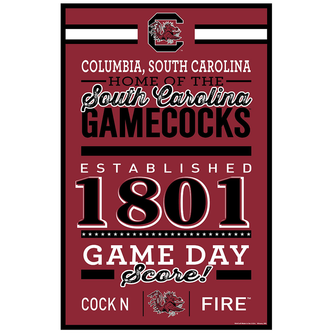 South Carolina Gamecocks Sign 11x17 Wood Established Design - Sports Collectibles, Sports Memorabilia, Sports Fan Shop, Sports Gifts