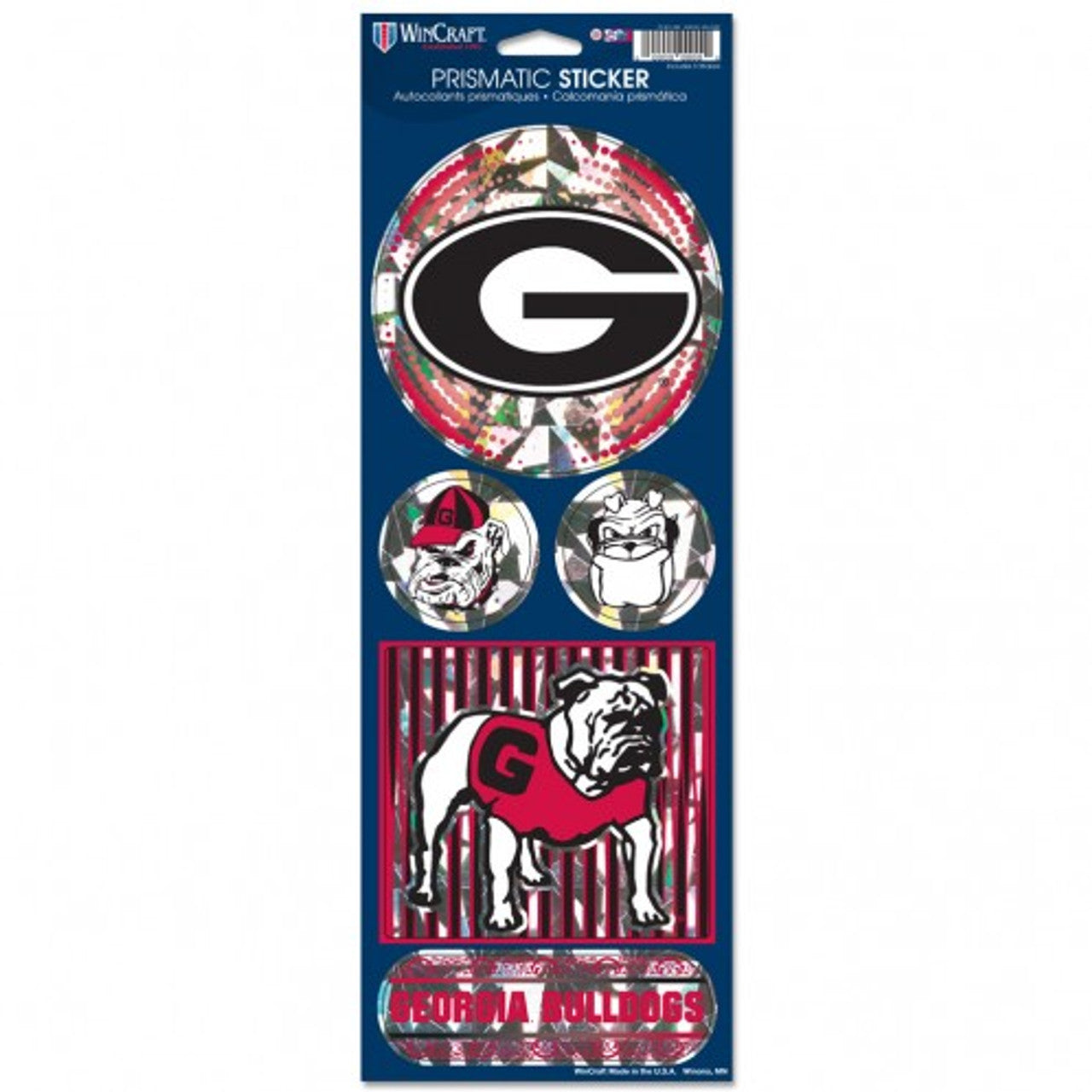 Georgia Bulldogs Decal 4x11 Die Cut Prismatic Style - Sports Collectibles, Sports Memorabilia, Sports Fan Shop, Sports Gifts
