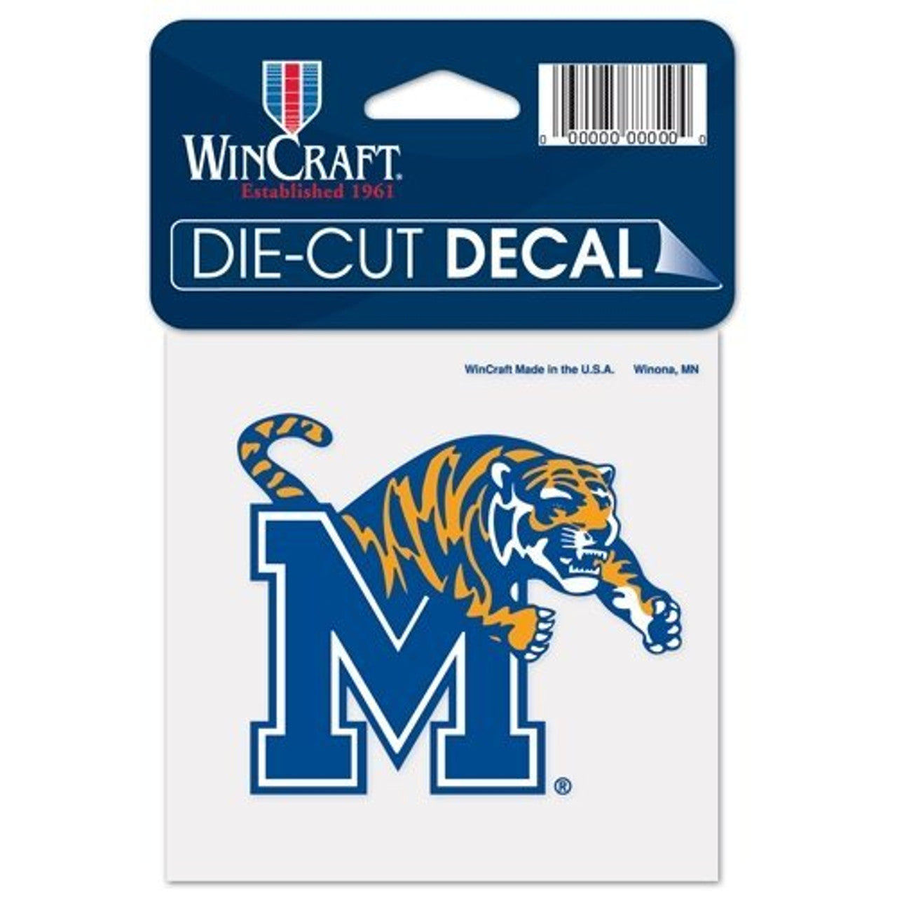Memphis Tigers Decal 4x4 Perfect Cut Color - Sports Collectibles, Sports Memorabilia, Sports Fan Shop, Sports Gifts