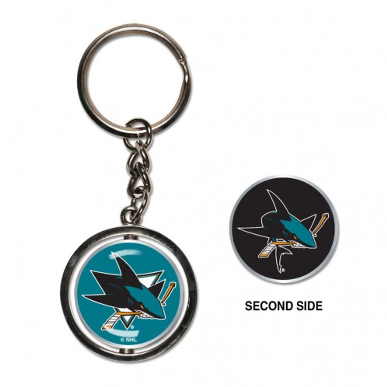 San Jose Sharks Key Ring Spinner Style CO - Sports Collectibles, Sports Memorabilia, Sports Fan Shop, Sports Gifts