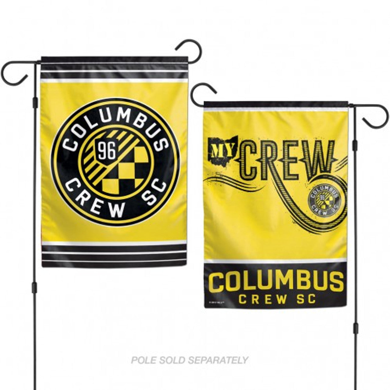 Columbus Crew Flag 12x18 Garden Style 2 Sided - Special Order - Sports Collectibles, Sports Memorabilia, Sports Fan Shop, Sports Gifts